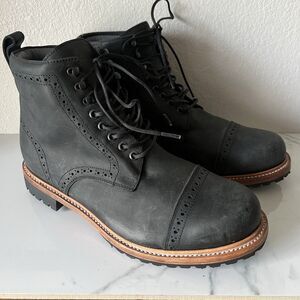 Wilcox Fairfax Matte Black Leather Boots Size 11